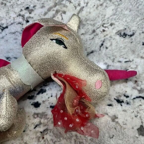 Madame Alexander Dragon Adjustable Metallic Shimmer Gold Stuffed Animal Toy - Picture 5 of 7